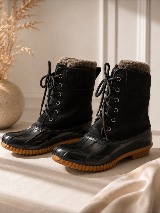 JustFab Shoes - JustFab Black Winter & Rain Duck Boots size 9